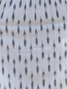 White Grey Hand Woven Ikat Long Kurta With Side Slit - K35F816
