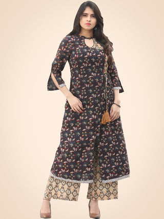 Rozana Night Flowers Kurta Palazzo Set - KS02AS1139