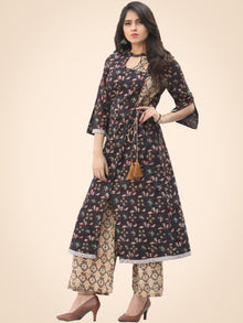 Rozana Night Flowers Kurta Palazzo Set - KS02AS1139