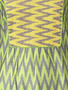 Green Yellow Silk Cotton Ikat Kurta & Pants (Set of 2)  - SS01F1430