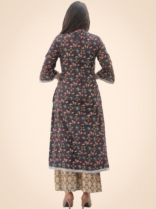 Rozana Night Flowers Kurta Palazzo Set - KS02AS1139