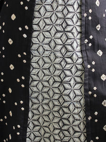 Black Ivory Bandhani and Hand Block Printed Glace Cotton Kurta  - K167FXXX