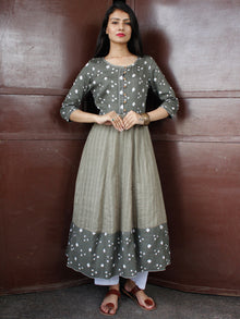 Grey Ivory Bandhani  Printed Glace Cotton Kurta  - K168FXXX