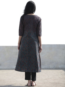 Maroon Green Indigo Black Hand Printed Ajrakh Kurta - K37F1203