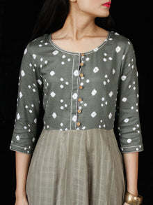 Grey Ivory Bandhani  Printed Glace Cotton Kurta  - K168FXXX