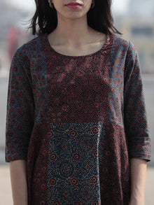 Maroon Green Indigo Black Hand Printed Ajrakh Kurta - K37F1203