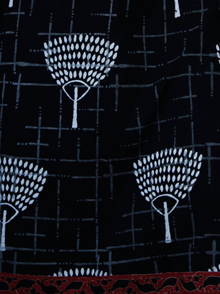 Black White Cotton Block Printed Suit - Set of 3 - SS01F022