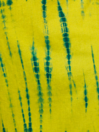 Green Yellow Cotton Block Printed Suit - Set of 3 - SS01F025