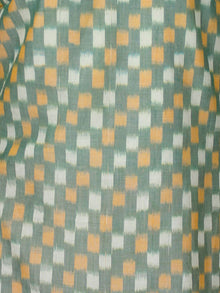 Sage Green Peach Silk Cotton Ikat Mirror Work Kurta & Pants (Set of 2) - SS01F1742