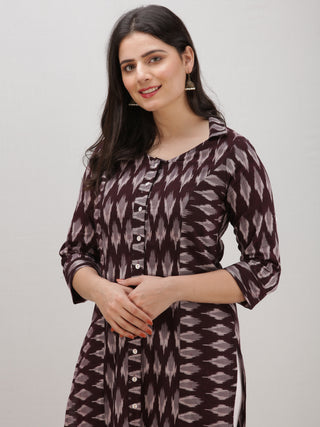 Tagai Sahat - Set of Ikat Kurta & Pants  - KS123A2433