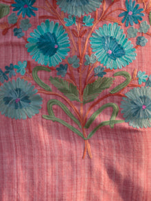Pink Blue Green Orange Aari Embroidered Short Kashmere Kaftan  - K11K039