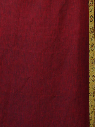 Maroon South Handloom Cotton Kurta With Ajrakh & Gotta Detailing  - K153FXXX