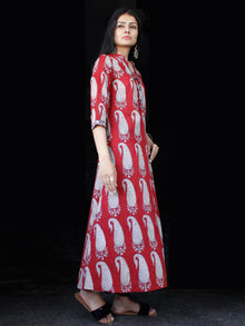 Brick Red Ivory Bagh Printed Kurta in Natural Colors - K127F1694