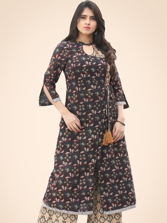Rozana Night Flowers Kurta - KS02AK1139