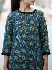 Indigo Sage Green Black Ajrakh Hand Block Printed Kurta - K136f1774