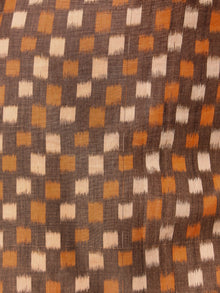 Brown Rust Silk Cotton Ikat Embroidered Kurta & Pants (Set of 2) - SS01F1751