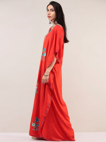 Coral Aari Embroidered Kashmere Free Size Kaftan  - K12K061
