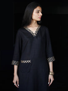 Black Golden Rayon Kurta With Gotta Work - K155FXXX