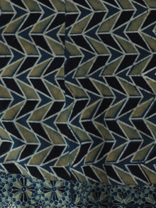 Green Black Indigo Hand Printed Ajrakh Kurta With Front Slit - K60F1174