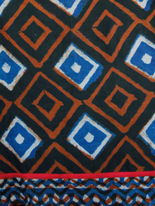 Indigo Rust Ivory Chanderi Block Printed Suit Set - Set of 3 - SS01F027