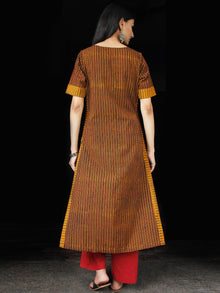 Maroon Black Yellow Green Ajrakh Hand Block Printed Kurta - K152BP117