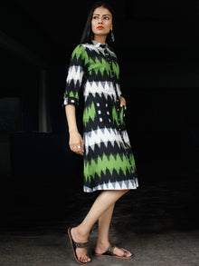 Shirt Style : Handwoven Double Ikat Shirt Dress With Front Pockets - D239F933