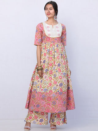 Gulal Fiza Set Of Anarkali Palazzo Dupatta