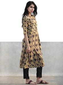 Brown Black Beige Hand Printed Ajrakh Kurta - K51F1164