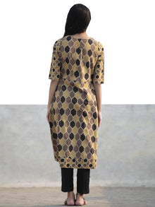 Brown Black Beige Hand Printed Ajrakh Kurta - K51F1164