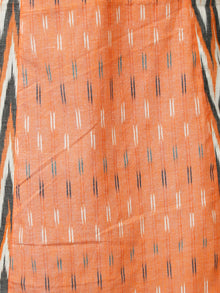 Peach White Grey Hand Woven Ikat Cotton Kurta & Pants  - Set of 2  - SS01F1227