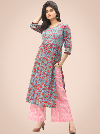 Rozana Gulmohar Kurta  - KS04AK2043