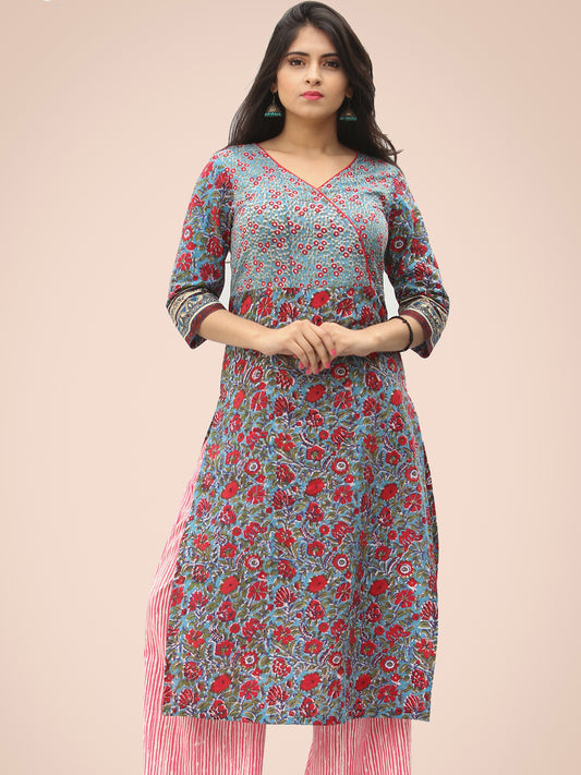 Rozana Gulmohar Kurta  - KS04AK2043