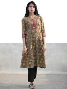 Light Brown Red  Hand Block Printed Kurta - K56F609