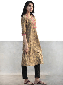 Light Brown Red  Hand Block Printed Kurta - K56F609