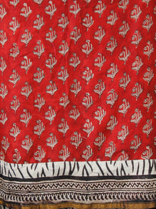 Red Black Beige Chanderi Block Printed Suit Set - Set of 3 - SS01F007