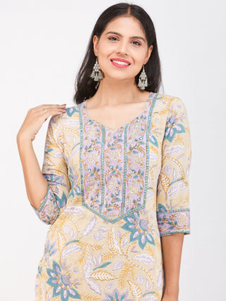 Nayab Samera - Set of Kurta Salwar Pants & Kota Dupatta - KS48A2553D