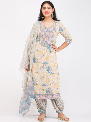 Nayab Samera - Set of Kurta Salwar Pants & Kota Dupatta - KS48A2553D