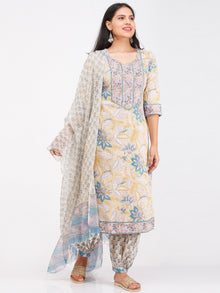 Nayab Samera - Set of Kurta Salwar Pants & Kota Dupatta - KS48A2553D