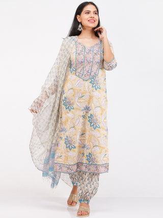 Nayab Samera - Set of Kurta Salwar Pants & Kota Dupatta - KS48A2553D