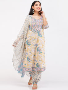 Nayab Samera - Set of Kurta Salwar Pants & Kota Dupatta - KS48A2553D