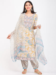 Nayab Samera - Set of Kurta Salwar Pants & Kota Dupatta - KS48A2553D