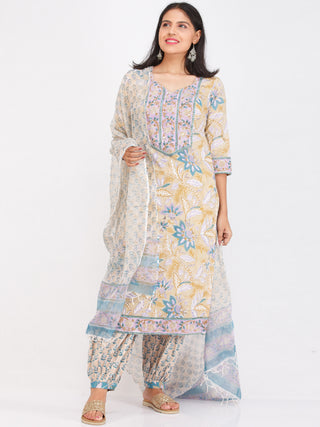 Nayab Samera - Set of Kurta Salwar Pants & Kota Dupatta - KS48A2553D