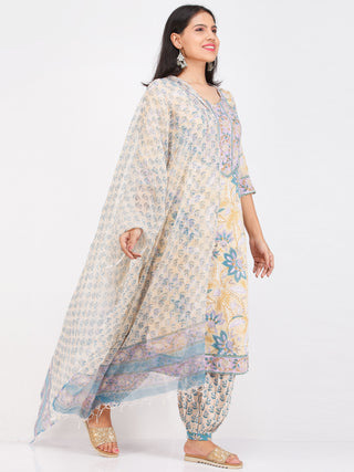 Nayab Samera - Set of Kurta Salwar Pants & Kota Dupatta - KS48A2553D