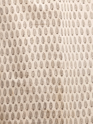 Beige Black Blue Hand Block Printed in Natural Colors Cotton Mul Saree - S031702923