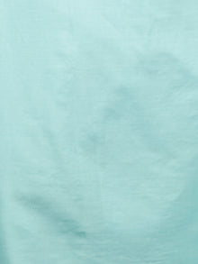 Sky Blue Maroon Black Green Block Printed & Hand Painted Cotton Mul Saree - S031702932