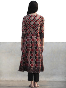 Light Brown Black Red Ivory Hand Printed Ajrakh Kurta  - K54F1166