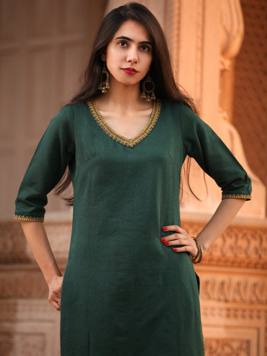 Shishir Aisha - Faux Wool Kurta - KK010A0010