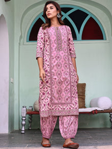 Jashn Aiza Set Of Kurta Salwar Pants Kota Doria Dupatta