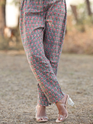 Fiza Charvi Set Of Anarkali Pants Dupatta