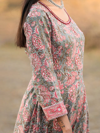 Fiza Charvi Set Of Anarkali Pants Dupatta